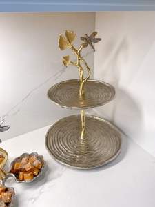 Golden Moden Vintage Style Metal Cake Stand With Antique Finished <b>For</b> <b>Garden</b> Parties Tea Time And Special Festive Occasions - Product Image 6