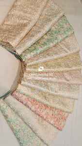 Tissus de soie brocart sur mesure et matériaux de robe en soie brocart dans des tons pastel à imprimé floral. Idéal pour les créateurs de vêtements - Product Image 3