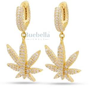 Nouveau minimaliste feuille d'érable boucles d'oreilles glace 925 argent boucle d'oreille bijoux Hip Hop mode bijoux femmes filles Bling boucles d'oreilles goutte - Product Image 1