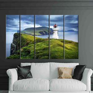 Elegant Faroe Islands View Printed <b>Canvas</b> Artwork in <b>Floating</b> <b>Frame</b>,5P:Gallery Wrapped - Product Image 1