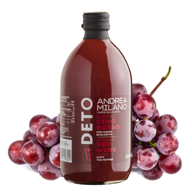 Best quality organic red wine vinegar unfiltered 5% glass with the mother 500 ml Energy drink