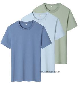 Venta al por mayor de camisetas cómodas informales con logotipo personalizado 100% algodón de los hombres con manga corta cuello redondo transpirable de secado rápido OEM - Product Image 6