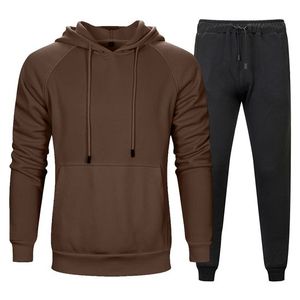 Conjunto de chándal de lana de algodón personalizado para hombre, Sudadera con capucha extragrande elegante y joggers para ropa de calle, gimnasio y moda informal - Product Image 1