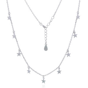 <b>Stars</b> 925 <b>Silver</b> Chain <b>Necklace</b> <b>Silver</b> Plated Wholesale <b>Necklaces</b> Extra Chain 3 cm Adjustable - Product Image 1