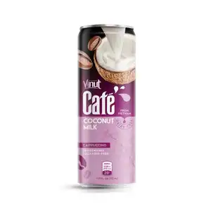 Atacado cappuccino café com leite de côco 325ml pode vietnã fornecedores fabricantes rtd café lacstose livre