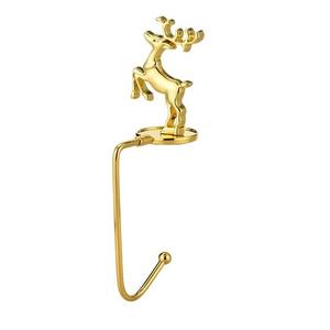 Precio de Fábrica al por Mayor: Soporte de Metal Dorado con Diseño de Ciervo para Calcetines Navideños, Gancho Colgador Artesanal para el Hogar, Caja de Regalo al por Mayor - Product Image 1