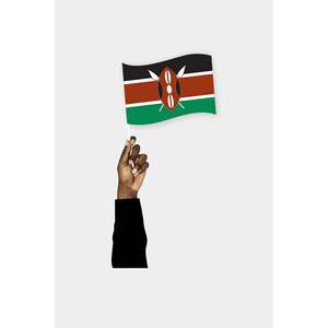Drapeau portatif du Kenya avec techniques d'impression numérique pour les graphismes - Product Image 1