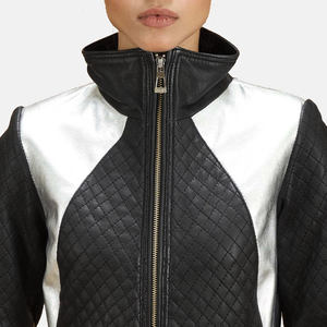 Chaqueta de Motociclista de Alta Calidad para Mujer, Estilo Vintage, Piel de Oveja Genuina Curtida, Decoración de Piel, Otoño, Chaqueta de Motociclista con Estampado de Algodón - Product Image 4