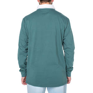 เสื้อโปโลมีกระดุมสองเม็ดสำหรับผู้ชายเสื้อโปโลแขน240gsm ผ้าฝ้ายสีตัดกันแบบลำลองฤดูร้อน - Product Image 2