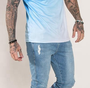 T-shirts décontractés pour hommes en coton 100% de haute qualité 2025, à col rond, tricotés, avec logo personnalisé, séchage rapide et respirants - Product Image 2