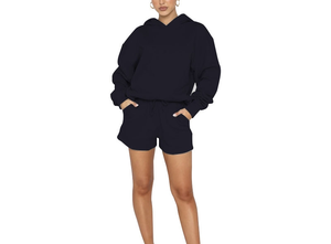 OEM nueva moda ropa de mujer chándal ropa de calle señoras conjunto corto ropa deportiva 2 piezas Sudadera con capucha y pantalones cortos conjunto - Product Image 5