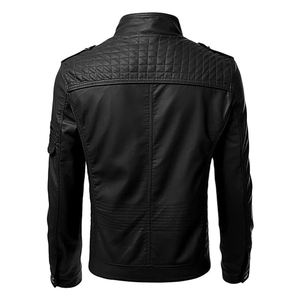 Veste de moto en cuir marron pour hommes Veste de moto style motard avec fermeture à glissière Veste de moto - Product Image 4