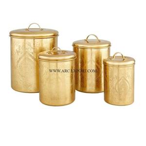 Exclusive Quality Metal Brass <b>Table</b> Decoration Round Shape <b>Kitchen</b> Tin Pots Superior New Arrival <b>Kitchen</b> Tin Pots Cheap Price - Product Image 1