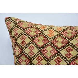 Beige bohemio Kantha Patchwork lana almohada 32x32 pulgadas cojín decorativo tejido bordado Vintage para ropa de cama decoración de suelo - Product Image 2