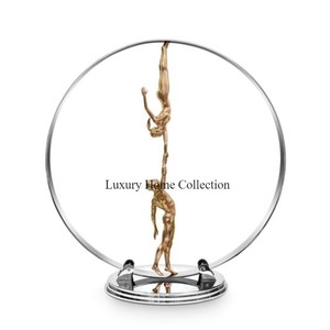 New Round Shape <b>Large</b> Size Home Decorative Sculpture Silver and Golden Color Aluminium Casted and Stainless Steel Shiny Polished - Product Image 2