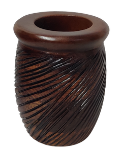 Decoración del hogar estilo americano moderno tallado a mano marrón oscuro Vintage gran oferta decoración de boda artesanal India mango madera a granel jarrón olla - Product Image 4