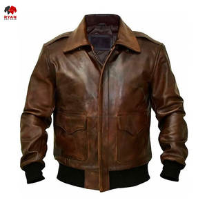 Chaqueta de Cuero Premium para Hombre, Color Sólido, Marca Personalizada, Diseño Único, Tallas Grandes, OEM, ODM - Product Image 2