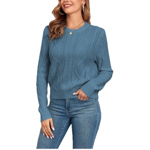 Femmes 100% acrylique col rond pull nouvelle mode décontracté hiver pull doux tricot personnalisé haute qualité Anti-boulochage respirant - Product Image 4