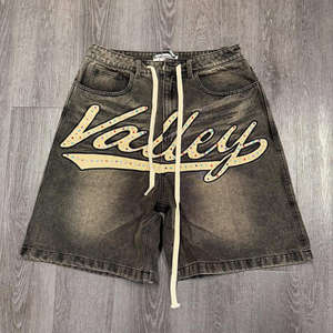 Shorts Vaqueros de Mezclilla con Diamantes Incrustados, Estilo Hip-Hop, Transpirables - Product Image 4