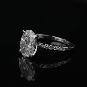 Bague en diamant de laboratoire de luxe 2 carats EF couleur VS1 clarté taille ovale or Rose or argent IGI SGL bijoux certifiés - Product Image 3