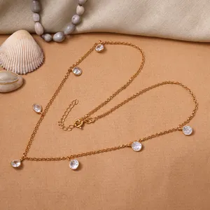 925 Silver 18K Gold Plated Freshwater Pearl Brilliant Cut Bezel Set <b>Box</b> Chain Necklace Geometric Trendy Minimalist Everyday Wear - Product Image 4