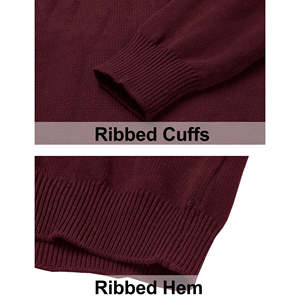 Vente directe d'usine pull à manches longues en coton à col rabattu pour homme tricots côtelés anti-empilage personnalisés OEM ODM - Product Image 2