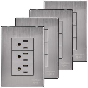 แผ่นคอนแทคหลายจุด, MXIOS-004, 4 ชิ้น, คอนแทค x3, 125-250VAC, 15A, 50/60Hz, สีเงิน, สแตนเลส/พีซี - Product Image 1