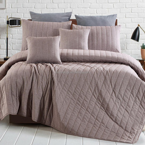 Ensemble de couette en coton et lin lavé de luxe couvre-lit et couvre-lit, cousu en boîte, avec 2 taies d'oreiller <span class=keywords><strong>gris</strong></span> <span class=keywords><strong>foncé</strong></span> - Product Image 3