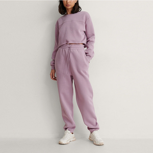 Invierno pesado orgánico polar algodón Mujer pulóver Sudadera con capucha conjunto Joggers chándal ropa deportiva de gran tamaño chándales para mujer - Product Image 3