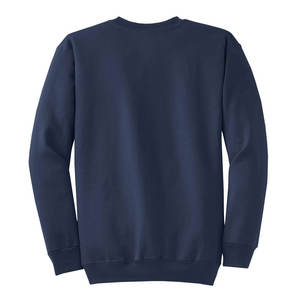 Jersey de felpa francesa azul marino de algodón 100% de alta calidad para hombre, sudaderas de invierno con cuello redondo y patrón sólido teñido liso - Product Image 2