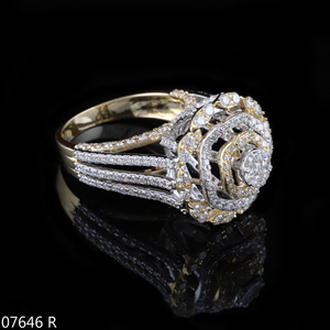 Bague en diamant rond pour femme unisexe Or 14/18k pour IGI Certified Trendy 2-5g Party - Product Image 4