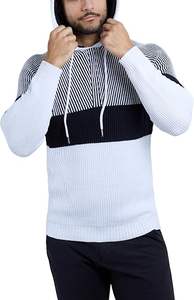 Colección Otoño Invierno 2024, jerséis con Capucha de punto informales a la moda para hombre, prendas de punto 3D cálidas de colores sólidos de manga larga transpirables - Product Image 4