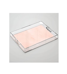 Plateau acrylique de couleur rose design classique plateau acrylique de forme rectangulaire de meilleure qualité pour plateau acrylique de décoration de table de café - Product Image 1
