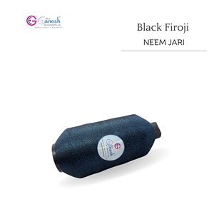 Black Firoji 180D Neem Jari Metallic Flora Jari Embroidery <b>Yarn</b> High Tenacity Lurex <b>Polyester</b> for Hand Knitting and Weaving - Product Image 2