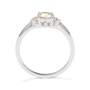 Bague en zircon Ratanakiri taille radiant 1,10 ct en argent sterling plaqué rhodium avec sertissage géométrique - Product Image 3