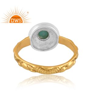 แหวนพลอยสีเทอร์ควอยส์แบบอะริโซนาธรรมชาติชุบทอง18K สำหรับผู้หญิงเครื่องประดับตามสั่งสำหรับเป็นของขวัญสำหรับผู้หญิง - Product Image 2