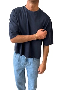 เสื้อยืดทรงบ็อกซี่ปักลายตามสั่ง แฟชั่นใหม่ปี 2025 ขายส่ง ผ้าฝ้าย 100% ทรงปกติ ผ้าถักใยไผ่ เสื้อยืดสตรีทแวร์ผู้ชาย - Product Image 2