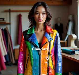 เสื้อแจ็กเก็ตหนังจระเข้ที่แปลกใหม่งานตามสั่งเสื้อผ้าเครื่องหนังสำหรับมืออาชีพ - Product Image 5