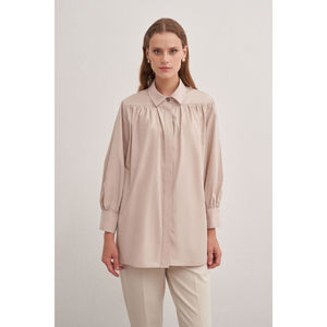 Blusa de Popelina de Algodón con Cuello con Volantes y Bordado - Corte Holgado, Estilo Formal - Product Image 2