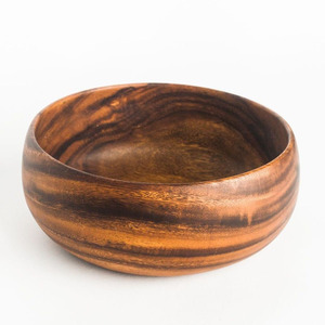 Bol en bois d'acacia fait à la main, bols à mélanger pour salade de fruits en bois naturel, personnalisation acceptée - Product Image 1