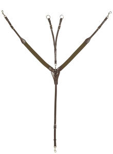 Pechera Elástica para Caballo con Accesorio de Correr, Diseño Desmontable, Material de Cuero, Color Negro - Product Image 2