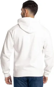 Sweat-shirt à capuche blanc pour homme, coupe classique, couleur unie, sweat-shirt en molleton décontracté avec poche avant, vêtements d'automne 2027 - Product Image 5