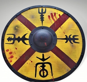 Vikings médiévaux fait à la main pleine taille bois et acier doux bouclier guerrier armure bataille prêt rond conception armure templier bouclier - Product Image 2