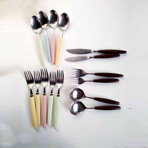Poignée en résine multicolore cuillère fourchette couteau vaisselle argenterie cadeau de mariage ensemble de couverts en acier inoxydable - Product Image 1