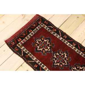 พรมตุรกีขนาด 1.7x3.3 ฟุต พรมขนาดเล็กสไตล์วินเทจ พรมลายสัตว์สีแดงดำ - Product Image 4