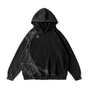 Sudadera Unisex Y2K Lisa para Hombre, Estilo Vintage, Lavada al Ácido, Informal, para Calle, Otoño, Ecológica - Product Image 3