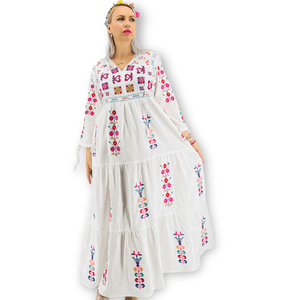 ชุดเดรสผู้หญิงยาวลายดอกไม้หรูหรา,ชุดเดรสผู้หญิงยาวสามส่วนสำหรับผู้หญิงตัวยาวพิเศษ - Product Image 3