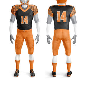 Nuevo Diseño Transpirable Uniforme de Fútbol Americano Talla Grande Ropa de Equipo 100% Poliéster Conjunto de Manga Corta Hecho en Pakistán - Product Image 4