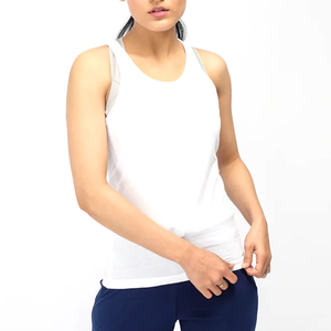 Camiseta sin Mangas de Moda para Mujer, Secado Rápido, Transpirable, Ecológica, Tejido Elástico de Algodón, Ropa Casual para Gimnasio, Parte Delantera Privada - Product Image 5