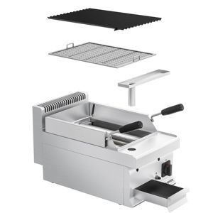 Parrilla Comercial de Gas con Piedra Volcánica MARIO 700 - 400mm - Para Encimera - 700mm de Profundidad - Rejilla Inclinable - Product Image 5
